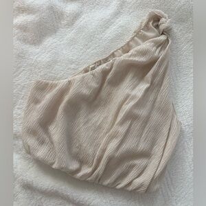 A&F Crinkle Textured Asymmetrical Top in Medium